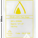 12×8 25um LDPE Poly Bags