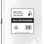 18×12 25um LDPE Poly Bags