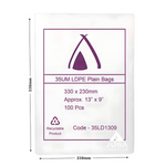 13×9 35um LDPE Poly Bags