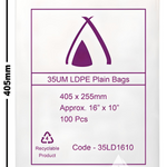 16×10 35um LDPE Poly Bags