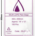 18×12 35um LDPE Poly Bags