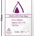 20×14 35um LDPE Poly Bags