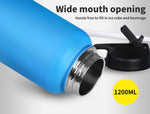Water Bottle Stainless Steel Vacuum Cup BPA Free Sport Cycling 1.2L Blue