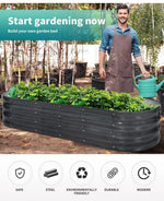 Lambu Garden Bed Planter Raised Coated Galvanised Steel Vegetable Beds Oval 3.2m