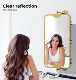 Yezi Bathroom Mirror Cabinet 360° Swivel Wall Mirrors Double-side Gold Rectangle