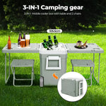 Mountview Cooler Ice Box With Table Chair 32L Portable Wheeled Camping Outdoor