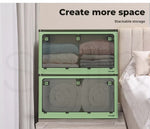 Storage Box Plastic Stackable Container Clothes Wardrobe Organiser 5 Side Open