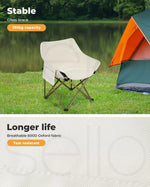 Levede Folding Camping Moon Chair Lightweight Outdoor Chairs Portable Seat Beige
