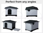 Pawz Dog Cage Kennel Awning House Cabin Weatherproof Plastic Collapsible Grey.
