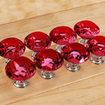 Door Knobs Handles Clear Crystal Diamond Glass Kitchen Cupboard Cabinet Pulls