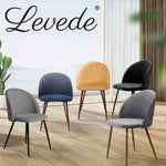 Levede 2x Dining Chairs French Provincial Kitchen Cafe Lounge Upholstered Black
