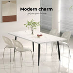 Levede 150cm Dining Table 6 Person Seater Marble Texture Steel Leg Home Office