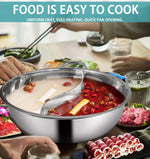 Toque 34cm Stainless Steel Twin Mandarin Duck Hot Pot Induction Cooker No Lid