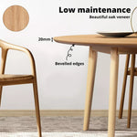 Levede Dining Table Round Rubberwood Base Kitchen Cafe Restaurant 100/120cm