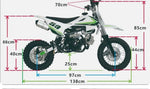 New 49cc LARGE GREEN Dirt Bike 122x57x55Hcm 2 Stroke CDI Ignition Auto Pullstart