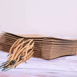 x50 Bulk Kraft Paper Gift Bags Craft Wedding Retail Brown Carry Bag With Handles