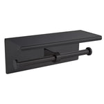 Toilet Paper Holder Double Roll Stainless Steel Hook Bathroom Rack Wall Black