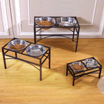 Pawz Dual Elevated Pet Dog Puppy Feeder Bowls Stainless Steel Food Water Stand