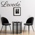 Levede 2x Dining Chairs Kitchen Cafe Lounge Chair Sofa Upholstered Velvet Black