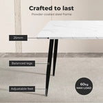 Levede 150cm Dining Table 6 Person Seater Marble Texture Steel Leg Home Office