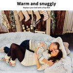 TheNapBed 1.8m Human Size Pet Bed Fluffy Calming Washing Napping Mattress Grey