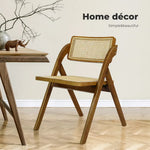 Levede 2X Dining Chairs Foldable Accent Wooden Chair Rattan Furniture Lounge