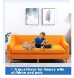 Couch Sofa Seat Covers Stretch Protectors Slipcovers 4 Seater Orange