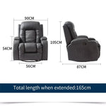 Levede Massage Sofa Chair Recliner 360 Degree Swivel PU Leather Lounge Heated