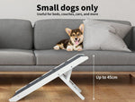 Pawz Dog Ramp Adjustable Height Stair For Bed Sofa Cat Dogs Folding White
