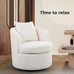 Levede Swivel Barrel Chair Sherpa Fleece Round Accent Tub Sofa Back Cushion
