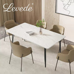 Levede 150cm Dining Table 6 Person Seater Marble Texture Steel Leg Home Office
