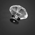 Door Knobs Handles Clear Crystal Diamond Glass Kitchen Cupboard Cabinet Pull