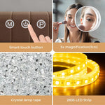 Yezi Crystal Hollywood Vanity Mirror LED Light Makeup Magnifying Bathroom Type C