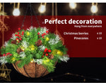 Santaco Christmas Hanging Basket Ornaments LED Lights Home Garden Decor 30cm