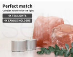 4x Himalayan Salt Lamp Tealight Candle Holder Decor Natural Crystal Ionizer Home