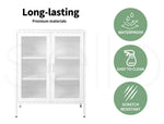 Levede Storage Cabinet Steel Kitchen Cupboard Metal Bookcase Filing Office White