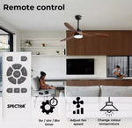 Spector 52'' Ceiling Fan DC Motor LED Light Remote 5 Speed Wood Blade1300mm