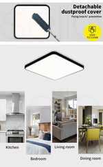 Emitto Ultra-Thin 5CM LED Ceiling Down Light Surface Mount Living Room Black 27W