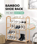 Levede Bamboo Shoe Rack Storage Wooden Organizer Shelf Stand 5 Tiers Layers 80cm