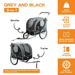 Pawz Pet Bike Trailer Bicycle Dog Stroller Puppy Outdoor Cycling Oxford Fabric
