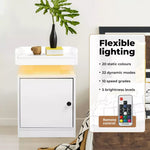 Levede Nightstand RGB LED Bedside Table USB Charge Side Table Drawer Cabinet