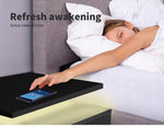 Levede 2x Bedside Tables Side Table LED Wall Mounted Cabinet Floating Nightstand