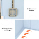 Pawz Fully Enclosed Cat Litter Box Mat Kitty Toilet Odour Control Basin Blue