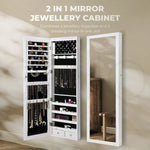 Levede Mirror Jewellery Cabinet LED Light Lockable Box Jewelry Storage Organiser