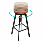 Levede Bar Stools Industrial Kitchen Stool Wooden Barstools Swivel Chair Vintage