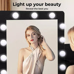 Levede Dressing Table Stool Set Makeup Mirror Vanity Storage Desk LED Bulbs