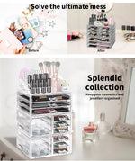 Acrylic Makeup Organiser Cosmetic Storage Box Jewelry Holder Display Drawer