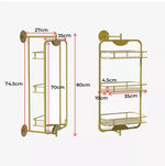 Yezi Bathroom Mirror Cabinet 360° Swivel Wall Mirrors Double-side Gold Rectangle