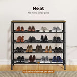 Levede 5-Tier Shoe Rack Console Table Storage Organisers Industrial Steel 100cm