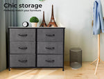 Levede Storage Cabinet Tower Chest of 6 Drawers Dresser Tallboy Lowboy Organizer